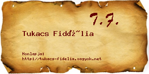 Tukacs Fidélia névjegykártya